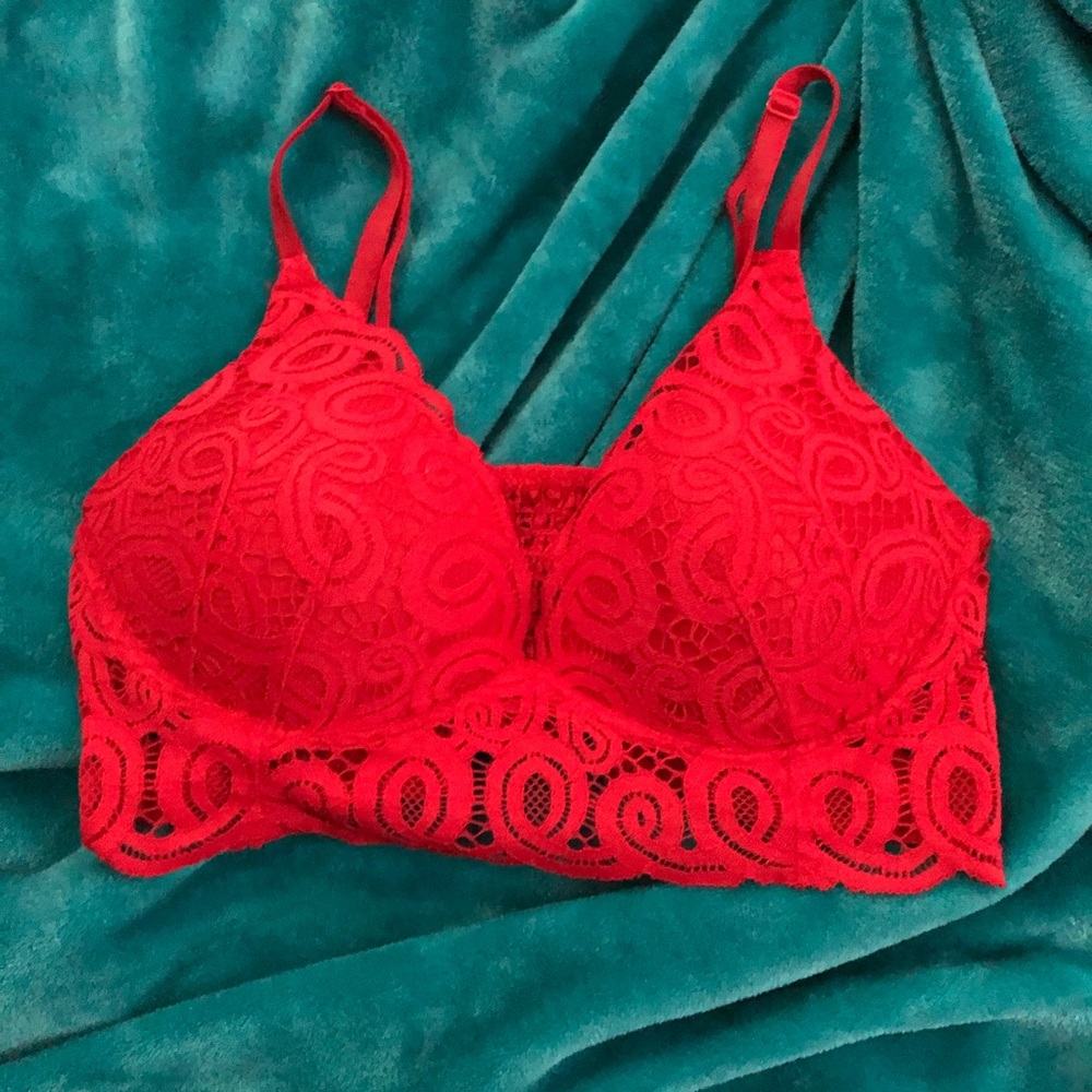 red victoria secret push-up bralette